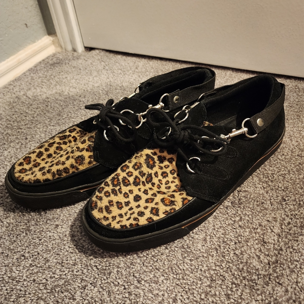 T.U.K Leopard Print and Black Creepers